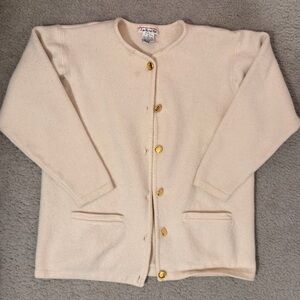 Vintage Talbots Cream Button Down Sweater